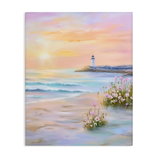 Stupell Industries Warm Sunrise with Distant Lighthouse Canvas Design by Arlington Prints {1}