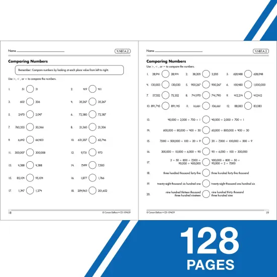 Carson Dellosa 4th Grade Math Workbook, Algebra, Word Problems, Place Value, Multiplication, Division, Fractions, Decimals, Geometry, and More, Classroom or Homeschool Curriculum {4}