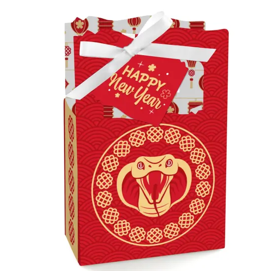Big Dot of Happiness Lunar New Year - 2025 Year of the Snake Favor Boxes - Set of 12 {1}