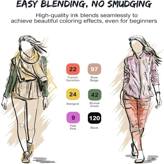 60 Colors Alcohol Markers Brush Tip {5}