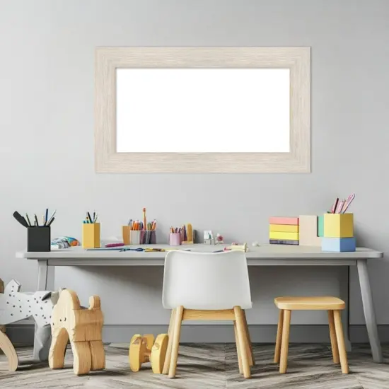 Hardwood Framed Dry Erase Magnetic Board White Wash {5}