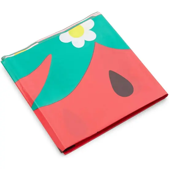 Pink Plastic Tablecloth for Strawberry Party Decorations (54 x 108 in, 3 Pack) Red {3}