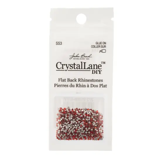 Crystal Lane DIY SS3 Glass Flatback Rhinestones, 1440pcs Light Siam {3}