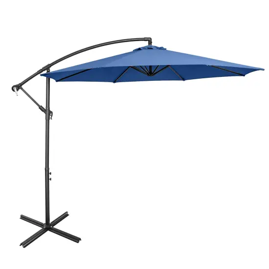 Costway10 FT Patio Offset Umbrella w/8 Ribs Cross Base Tilt {7}