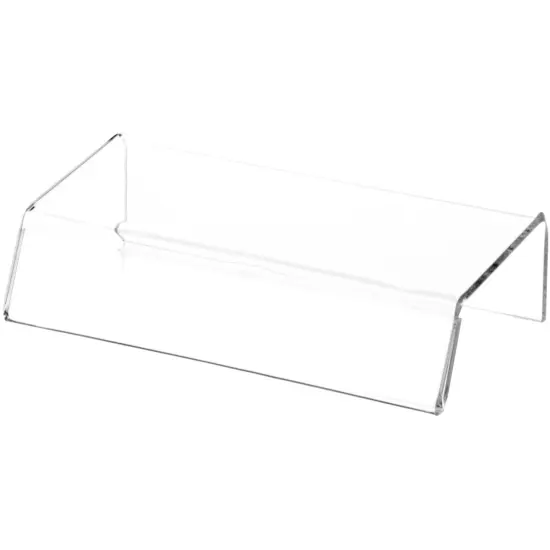 Plymor Clear Acrylic Sign-Holder Display Riser, 1.25" H x 5" W x 2.75" D (1/8" thick) (1" x 5" Sign) {2}