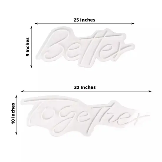 32" Warm White Better Together Sign LED Backdrop Hanging Wall Decor Party {2}