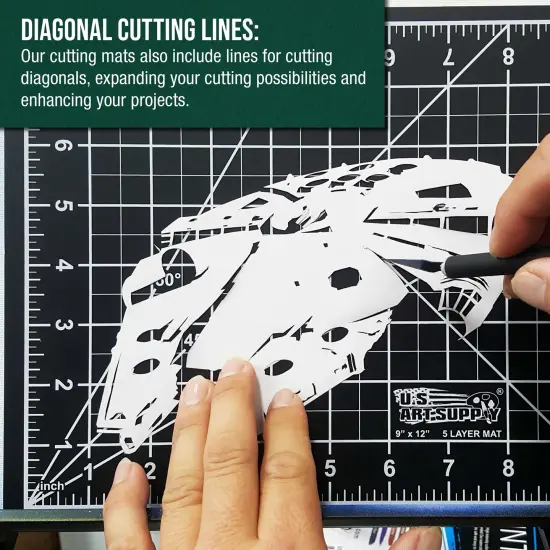 9" x 12" Self-Healing Cutting Mat 5-Ply - Double-Sided Green/Black Craft Mat, Non-Slip Cutting Mats for Crafts, Sewing, Quilting, Scrapbooking {4}