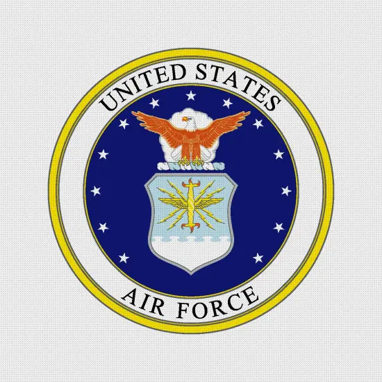 US American Air Force Crest Insignia Emblem Counted Cross Stitch Chart Pattern {2}