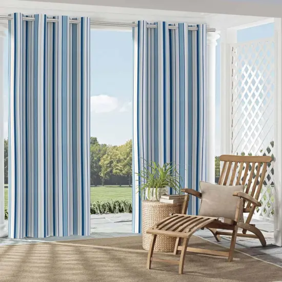 Blueberry - Blue Stripe Upholstery Fabric 54 Inches" {2}