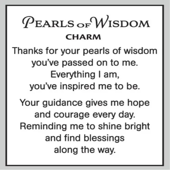 Pearls of Wisdom Charm {3}