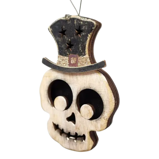 Whimsical Skull Top Hat Ornament {2}