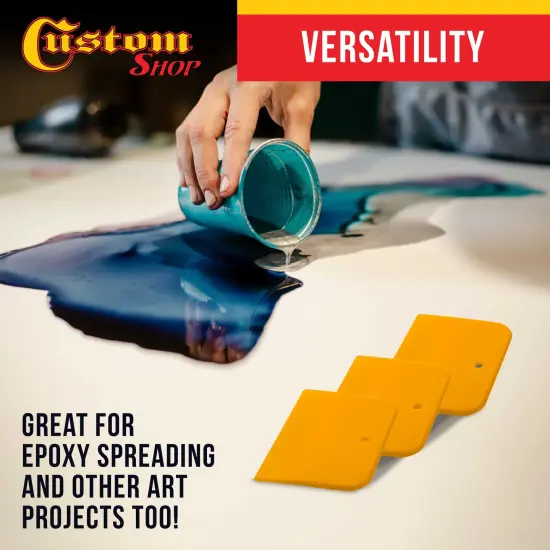 3 Inch Plastic Body Filler Spreader Tools for Automotive Body Fillers (50 Pack), Putties, Glazes, Epoxy Resin, Caulk, Glues - Plastic Spreader Tool {5}