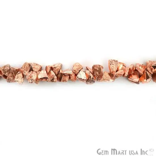 1 Strand Copper Pyrite AAA High Quality Rough Nugget Chips 10Inch length Jewelry Making Supply (RLCP-70011) {3}