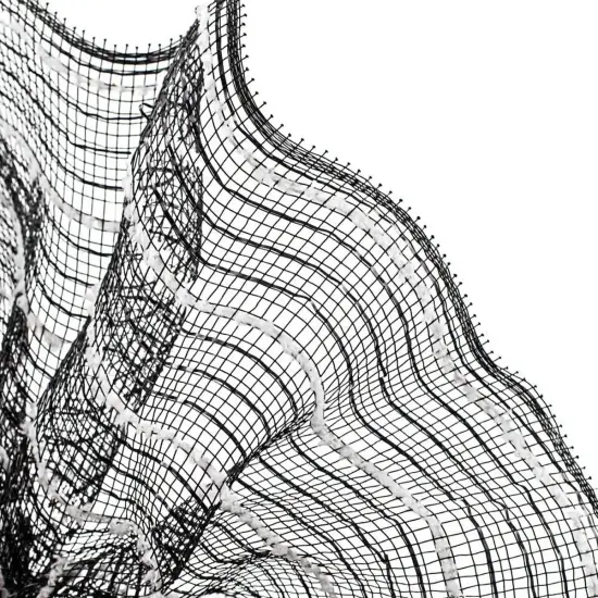 10.25" Metallic Cotton Drift Mesh Ribbon: Black (10 Yards) {2}