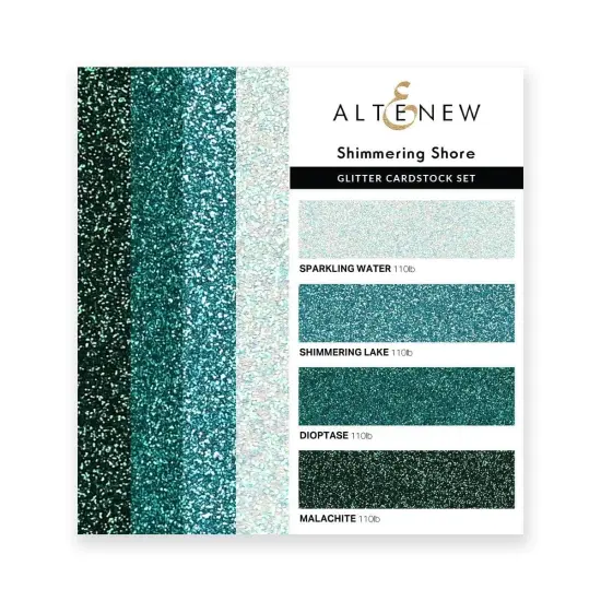 Glitter Gradient Cardstock Set - Shimmering Shore (4 Colors, 16 sheets) {1}