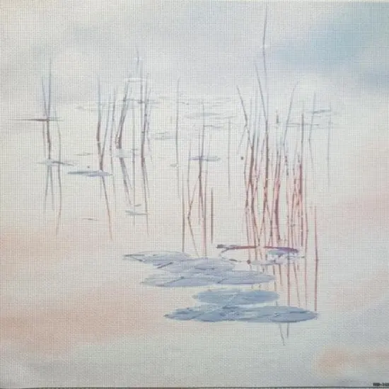 Winter Reflections Designer Printed AIDA Fabric. Canvas for embroidery with an applied backgroundKF-1091A {1}