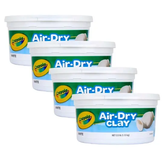 Air-Dry Clay, 2.5 lbs Resealable Bucket, White, Pack of 4 {1}