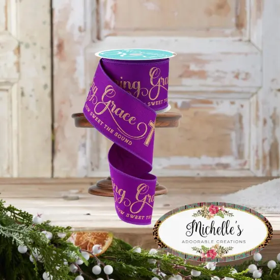 2.5" Amazing Grace Ribbon: Purple (10 Yards) {2}