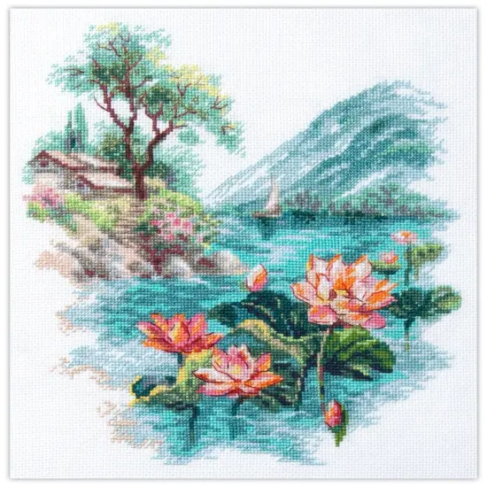 Blooming Lotuses 70-01 Counted Cross-Stitch Kit {1}