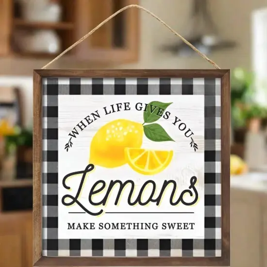 10" Wooden Sign: Lemons/Life {5}
