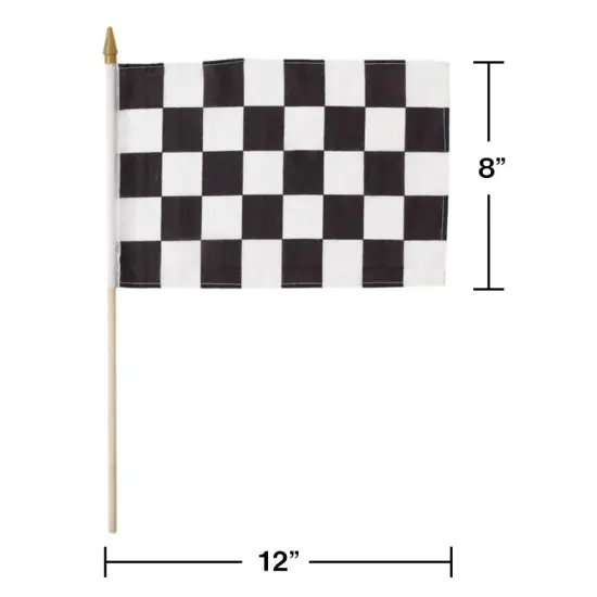 12 pc Bulk Black and White Check Cloth Racing Flag {3}