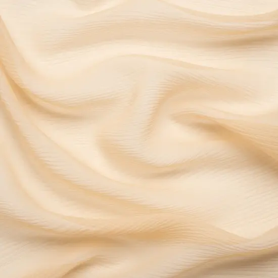 1 Yard 43" Wide Crinkled Silk Chiffon Fabric Ecru Sheer Lightweight Silk for Dresses, Scarves & Overlays {1}