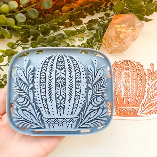 WALL ART | ROUND CACTUS | LARGE CLAY CUTTER {2}