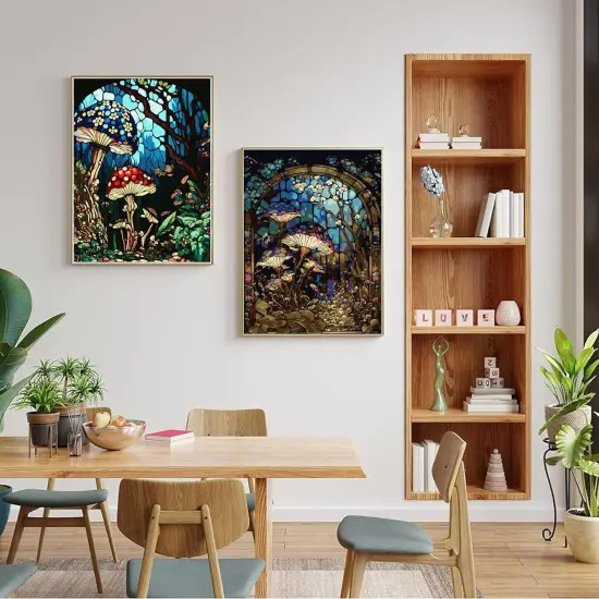 2 Pack Mushroom Paint by Numbers Kit for Adults, Easy Adult Paint by Number Kits On Canvas, Painting by Numbers for Beginner Gift Home Decor 16x20 in {5}