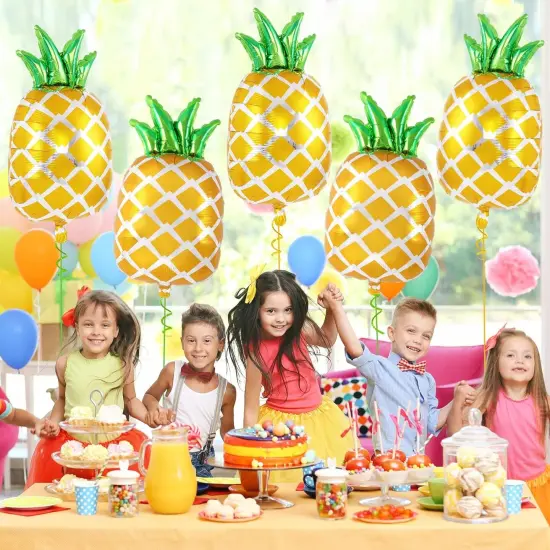 Pineapple Balloons, 6 Pcs Cute Pineapple Foil Balloons, Large Fruit Mylar Balloons {3}