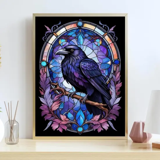 Diamond Painting Kits for Adults, Crow DIY 5D Diamond Art Kits Full Drill Diamond Dots Paintings with Diamonds Gem Art and Crafts Home Decor 12x16inch {5}