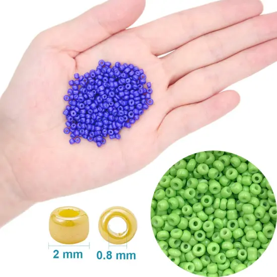 EuTengHao 14400pcs Glass Seed Beads Small Craft Beads for DIY Bracelet Necklaces Crafting Jewelry Making Supplies with Two 0.5mm Clear Bracelet String (600Pcs Per Color, 24 Colors) {5}