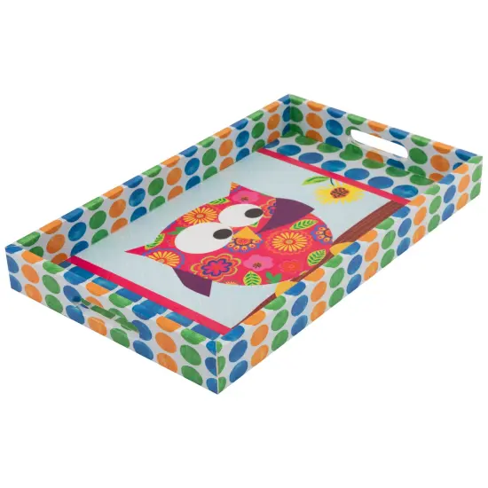 Northlight Vintage Style Owl Rectangular Serving Trays - 19" - Set of 3 White {7}