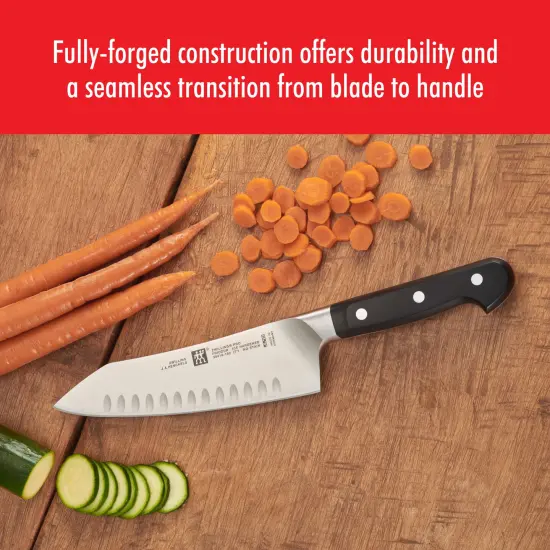 ZWILLING Pro Hollow Edge Rocking Santoku Knife {5}