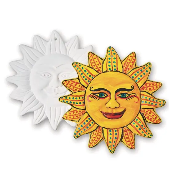 Color-Me&trade; Ceramic Bisque Aztec Sun Plaques (Pack of 12) {3}