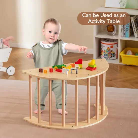6-in-1 Montessori Arch Climber with Cushion, Toy Storage and Anti-Tip Feet Coffee {2}