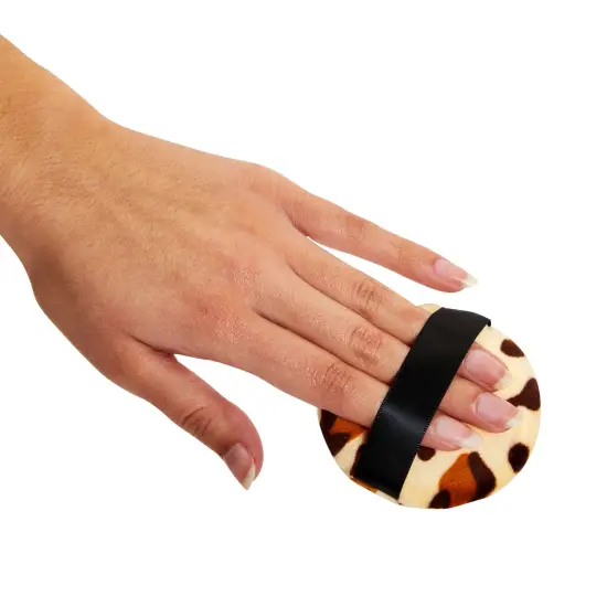 24 Pack Leopard Print Makeup Powder Puffs for Loose and Pressed Powder, Extra Large, Large, Small (3 Sizes) Brown {4}