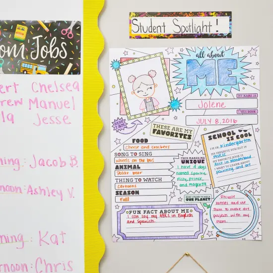 30 Pack Kids All About Me Classroom Posters for Kindergarten, Elementary School Students (17 x 22 In) {5}