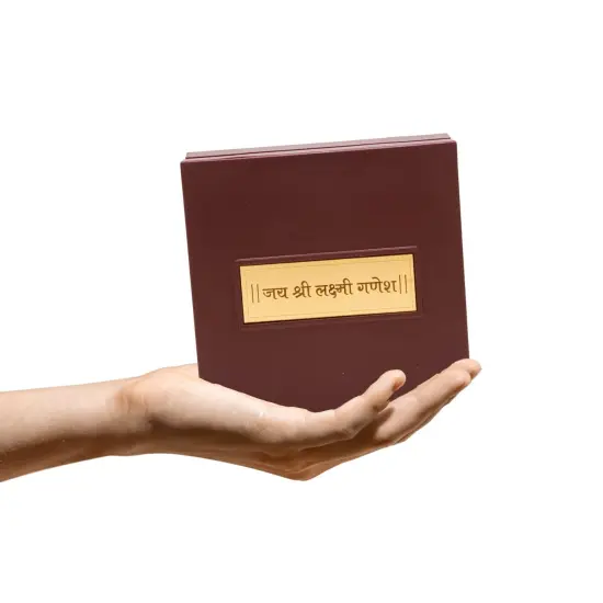 Gold Plated Laxmi Ganesha, Radha Krishna, Shrinath Ji, Ganesh, Ram Laxman Sita (ram Darbar) with Charan Paduka - Diwali Housewarming Return Gift Pooja Room Decor Hindu God Paduka Prayer Box {5}