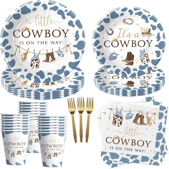 Serves 24-Western Cowboy Baby Shower Decorations Tableware {1}