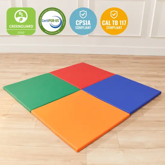 Play Patch Activity Mat Squares, Modular Playmat, 4-Pack Assorted {6}