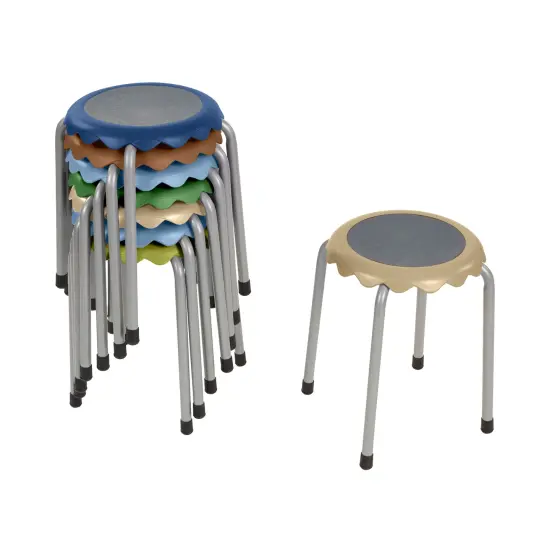 Daisy Stackable Stool Set, Flexible Seating, 8-Piece Earthtone {1}