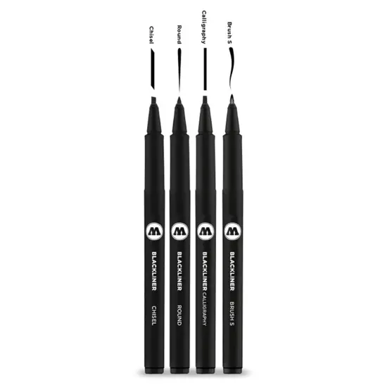 Blackliner 4 Piece Set 3 (Round, Chisel, Calligraphy, Brush S) {1}