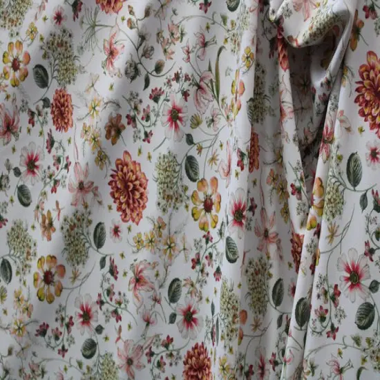 1 Yard Cream Bohemian Flower Stretch Fabric Ideal for Leggings, Swimwear, Costumes 58/60 Inch Width {5}