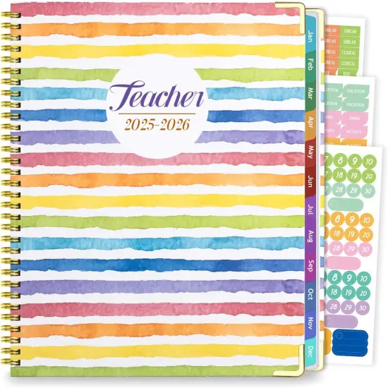 Teacher Planner 2025-2026 -Color Stripe {1}