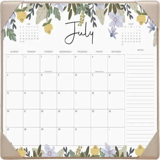Desk Calendar 2025-2026 with Desktop Mat (Floral) {2}