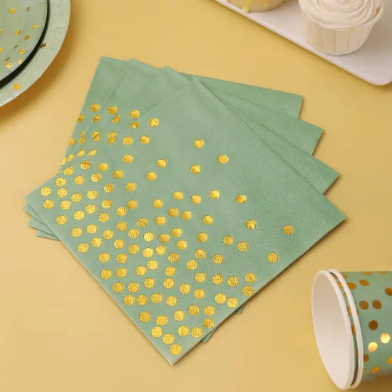 175 Pcs Sage Green Plates and Napkins Party Supplies - Sage Green Paper Plates Serve 25 Guests - Sage Green and Gold Disposable Plates Sets for Holiday Wedding Birthday Party Decoration {5}
