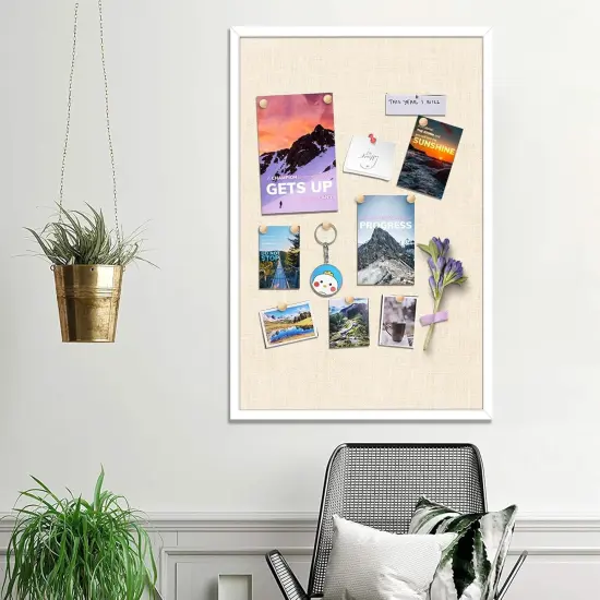 Cork Board with Linen 36x24 inch(White) {2}