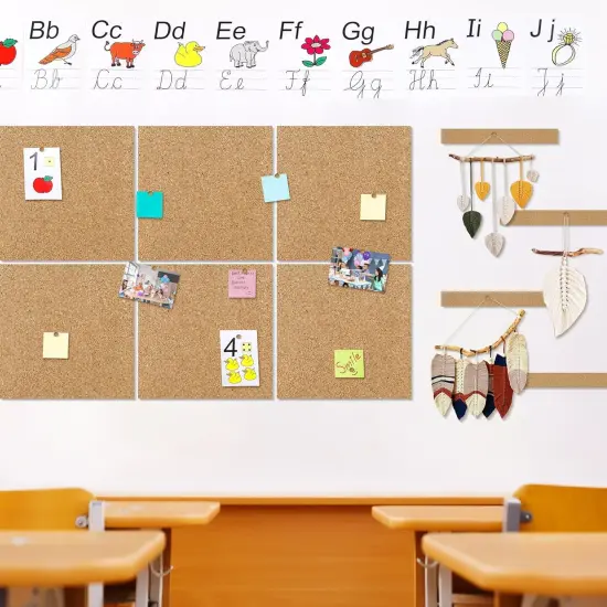 6 Pack Cork Boards 36" x 24" with 4 Frameless Cork Strips(Beige) {2}