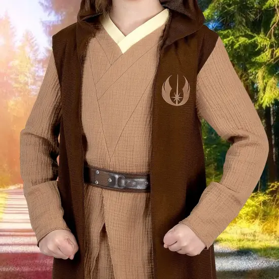 Kids Obi-Wan Kenobi Qualux Costume, Star Wars Jedi Robe Outfit {5}