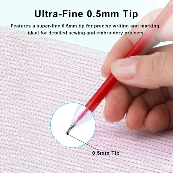 7-Color Heat Erasable Fabric Markers with 42 Refills - 0.5mm Tip (49 PCS) {4}